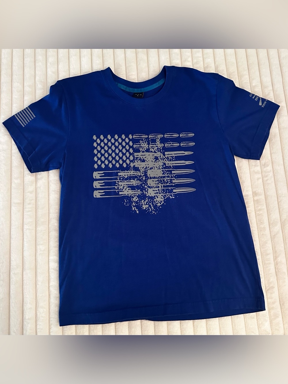 Grunt Style Royal Blue Short Sleeve Flag Bullet Graphic Tee
